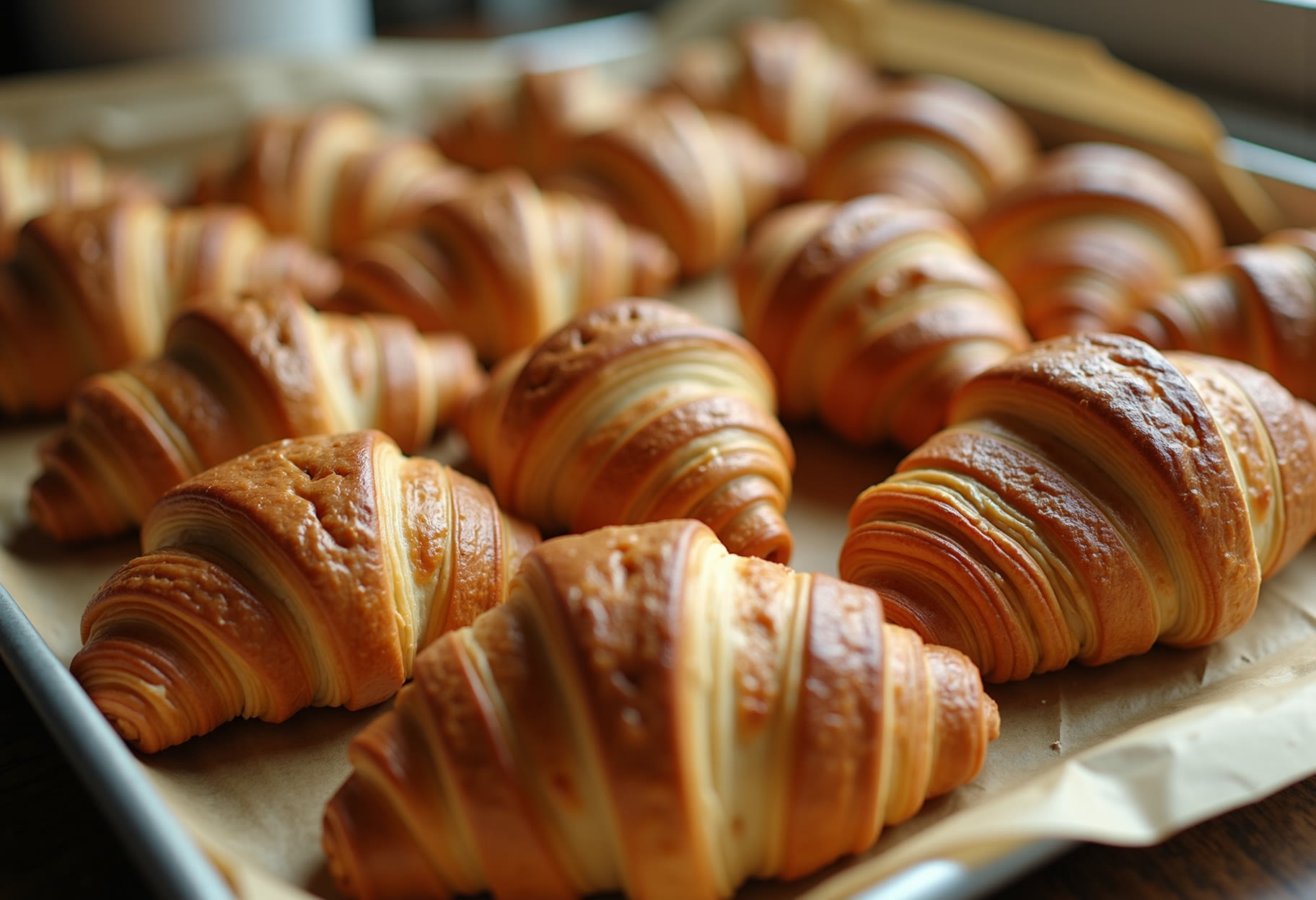 Saturday croissant trays, first bake of the day